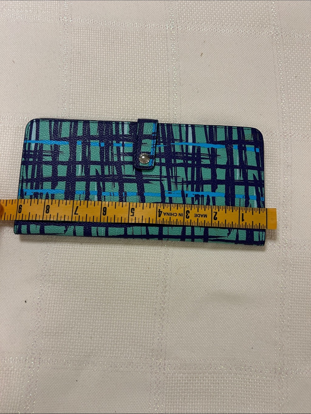 Vera Bradley Teal and Navy Grid Print Wallet image 7